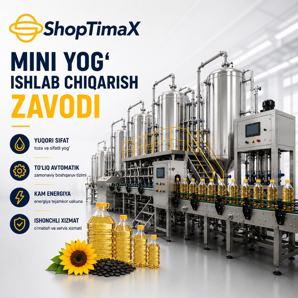 STX-OIL 5T PREMIUM mini yog‘ ishlab chiqarish zavodi